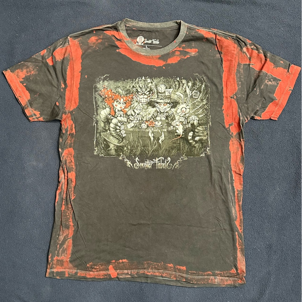 Get Down Art Sinister Fables Alice in Wonderland Poker Game Large Tee